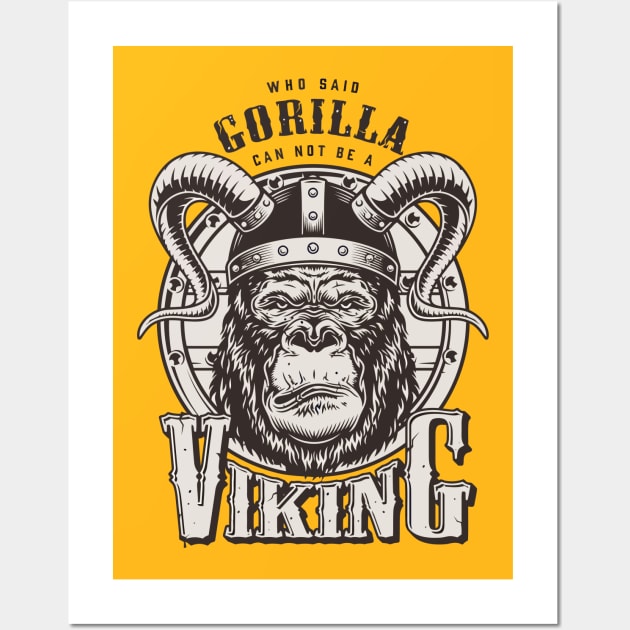 Gorilla Viking Wall Art by BullBee